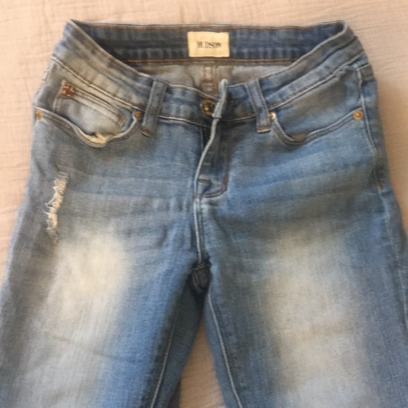 Hudson Distressed Cropped Jeans - Picture 2 of 3